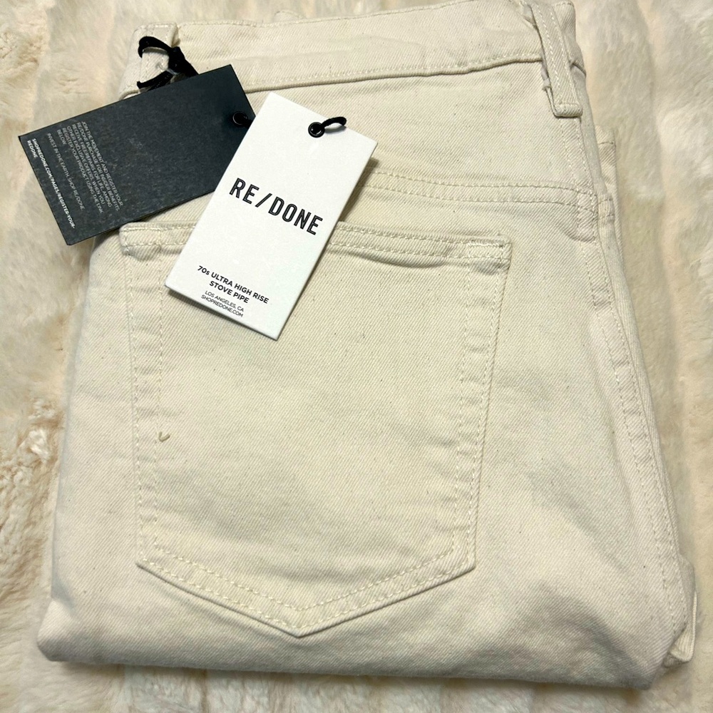 Re/Done Cream High Rise Jeans New with Tags
